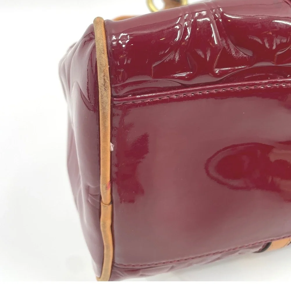 Coach Satchel Bag Women Medium Red Patent Leather Signature C Set Wallet Vintage